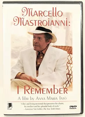 Marcello Mastroianni: I Remember (DVD 2000) RARE OOP Film By Anna Maria Tato • $14.99