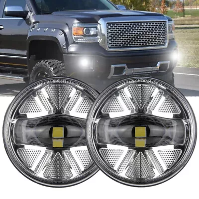 Front Chrome LED Fog Lights For GMC Sierra 1500 07-13 Sierra 2500HD 3500HD 07-14 • $59.99