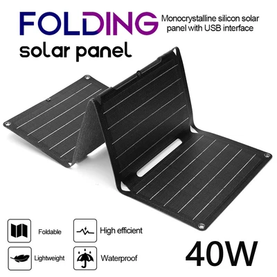 £55.31 • Buy 40W Battery Charger Solar Panel DC5521 Folding Solar Panels For Phone Power Bank