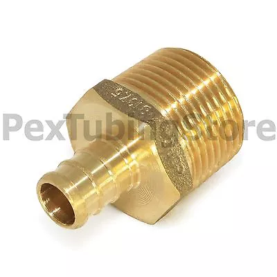 3/8  PEX X 1/2  Male NPT Threaded Adapter - Brass Crimp Fitting • $1.40