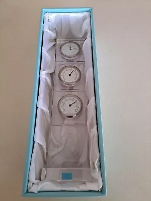 Vintage Hoya Crystal Clock Thermometer Hygrometer Tower In Gift Box • $99