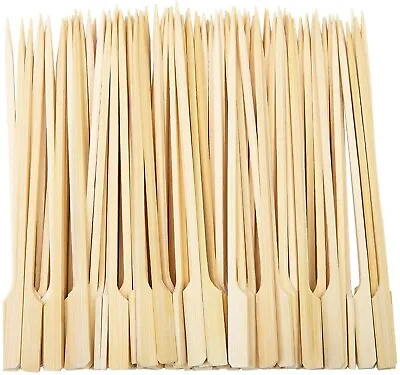 £2.40 • Buy 50 Bamboo Skewers BBQ Grill Set Wooden Paddle Disposable Choose Size 9cm