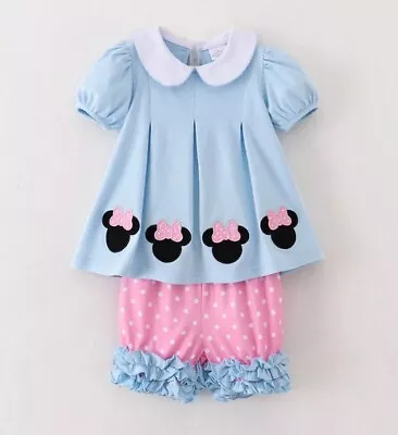 NEW Boutique Minnie Mouse Tunic & Shorts Girls Outfit Set • $17.99