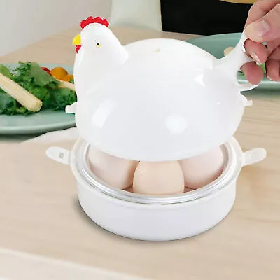 Microwave 4 Egg Cooker Chicken Shape Poacher Boiler Boil Steamer Kitchen Tool • $16.19