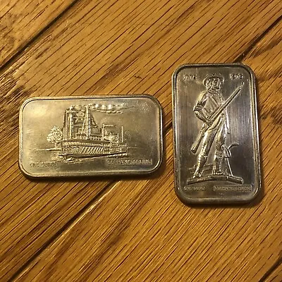 “2” Gorham Sterling Vtg 1 Ounce Bars Limited Edition Bicentennial & Paddle Boat • $79.85