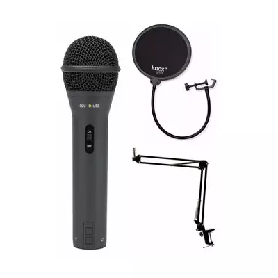 Samson Q2U Black Handheld Dynamic USB Microphone With Boom Arm And Pop Filter • $89.99