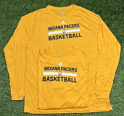 Lot Of 2 Adidas Climalite Indiana Pacers NBA Long Sleeve Warm Up Shirt Men's 2XT • $35.99