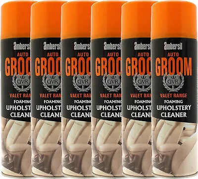 6x AMBERSIL GROOM CAR INTERIOR SEATS CARPET PLASTIC TRIM UPHOLSTERY FOAM CLEANER • £30.99