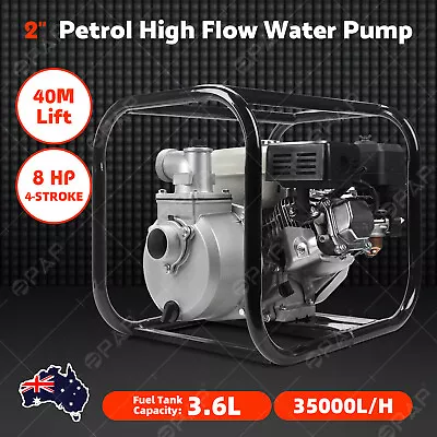 2 Petrol High Flow Water Pump 8HP Transfer Irrigation Farm Fire Fighting AUS • $189