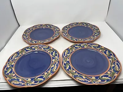 Set Of 4 Pfaltzgraff Villa Della Luna Dinner Plates: 11  In Diameter Scalloped • $143.95