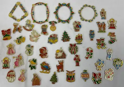 44 Vintage “Stained Glass” 2  Plastic Christmas Tree Ornaments - No Duplicates • $8.50