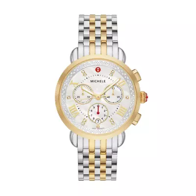 NEW Michele Sport Sail Diamond Two Tone Gold MWW01C000142 Ladies 38mm Watch • $1299