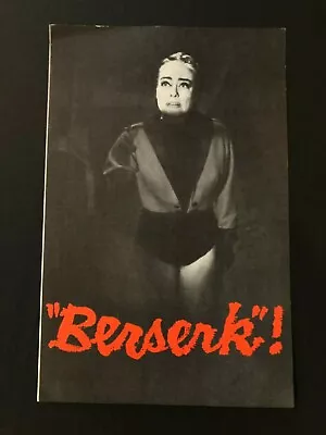 Berserk! Original Premiere Movie Program (1967) - 4 Pages 5.5  X 8  NM • $10.98