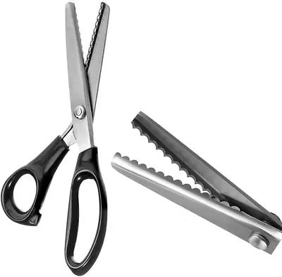 Professional Pinking Shears Comfort Grip Handle Stainless Steel Dressmaking Sci • $12.49