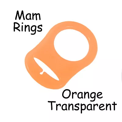 100 MAM Ring Button Style Pacifier Clip Adapter - Orange Transparent Silicone • $46.60