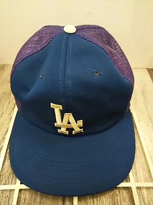 VTG 80'S Los Angeles Dodgers Sports Specialities Blue Mesh Trucker Hat Snapback • $39.98