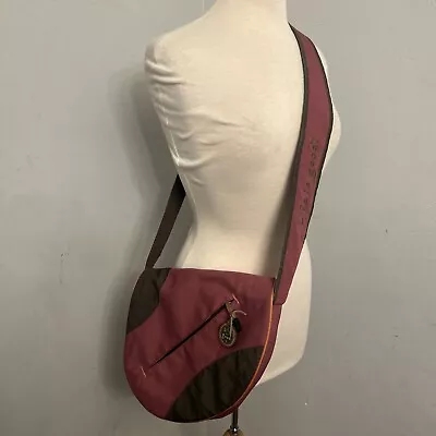 Life Is Good Smile Sling Messenger Shoulder Bag Satchel Crossbody Plum/Brown • $14.99