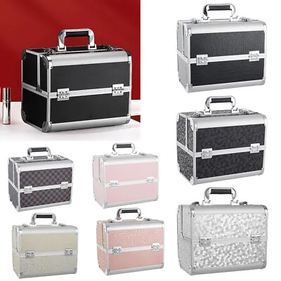 Aluminium Hard Makeup Vanity Beauty Cosmetic Travel Storage Organiser Box Case • £18.95