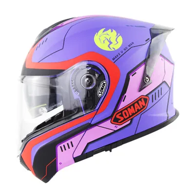 Double Visor Len Bike Modular Helmet Motorcycle Full Face Helmets Rear Spoiler • $159.99