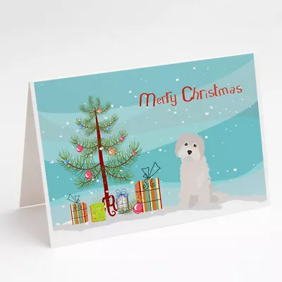 Maltese Style 2 Christmas Tree Greeting Cards And Envelopes Pack Of 8 • $16.99