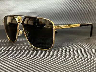 VERSACE VE2238 143687 Gold/Matte Black Rectangle 61 Mm Men's Sunglasses • $158.76