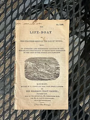 Circa 1830  The Life-Boat  Chapbook London Shipwreck Chap Book Religious Tract • $2.99