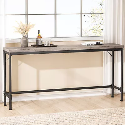 Entryway Wood Narrow Long Console Table Behind Couch Safa Table With Metal Leg • $147.16