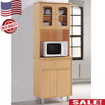 Kitchen Storage Cabinet Pantry Microwave Storage Shelves Cupboard Organizer US • $134.85