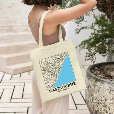 Eastbourne - East Sussex City Street Map Tote Bag • £12.99