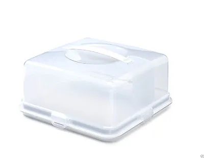 Portable Cupcake Cake Box Tub Carry Carrier Storage Container Pretension Square  • £10.95