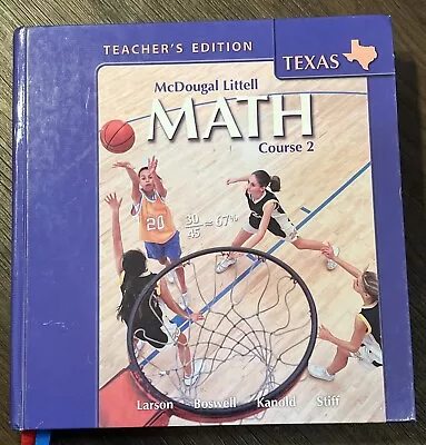 MCDOUGAL LITTELL MATH COURSE 2 By Ron Larson & Laurie  Teacher Edition Hardcover • $110