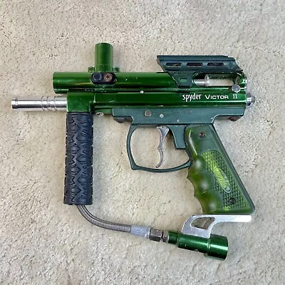 SPYDER VICTOR II Tactical Paintball Gun SEMI-AUTO CAL.68 UNTESTED AS-IS Green • $49.99