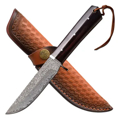 Elk Ridge Damascus Pattern Fixed Blade Hunting Knife (K-ER-200-24DM) • $157.43