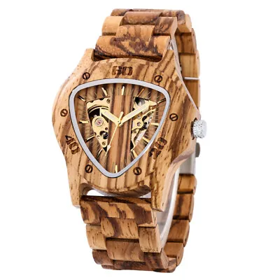Novel Nature Wood Full Wooden Gift Wrist Watch Quartz Simple Bracelet Clasp Men • $57.19