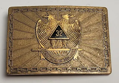 1979 32nd Degree Masonic Scottish Rite Solid Bronze Belt Buckle Harry Klitzner • $34