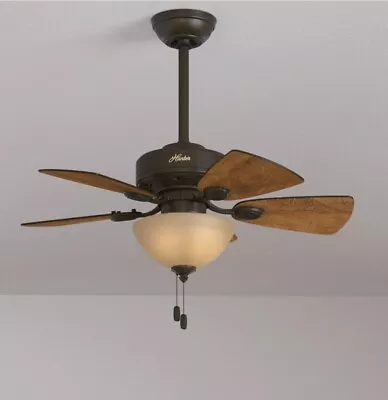 Hunter 52090 Watson 34  Indoor Home Ceiling Fan With LED Light Remote New Bronze • $139.99