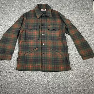 Pendleton Jacket Mens Medium Brown Plaid Vintage MACKINAW CRUISER Wool Shooting • $113.97