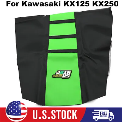 Green Ribbed Gripper Soft Seat Cover For Kawasaki KX250F KX450F 2006 2007 2008 • $20.99