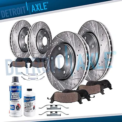 Front And Rear DRILLED Rotors + Brake Pads Kit For BMW 323i 325i 325Ci 328i E46 • $244.22