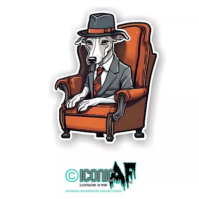 Funny Gangster MOB Whippet Dog Wearing Hat & Tie Vinyl Car Sticker Decal 10cm • £2.59