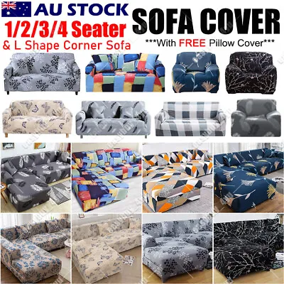 1/2/3/4 Seater L Shape Corner Sofa Cover Stretch Lounge Slipcover Couch Covers • $26.99