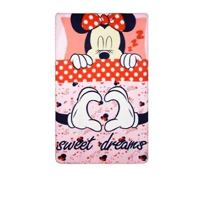 Disney Minnie Mouse Character Kids Sweet Dreams Polar Fleece Girls Boys Blanket • £14.99