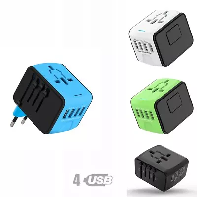 $22.59 • Buy 4 Port USB-A 3.4A Smart Universal International Travel Adapter Charger 