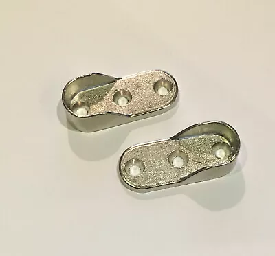 £2.35 • Buy Oval Wardrobe Rail Support End Brackets Brushed Nickel X 2 - Screws Included