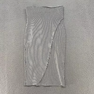 Mara Hoffman Skirt Womens XS Striped Faux Wrap Rib Knit Black White Office • $38.95