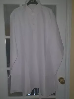 Men's Shirt Indian Kurta Tunic White Solid Plain Comfort Fit • £10