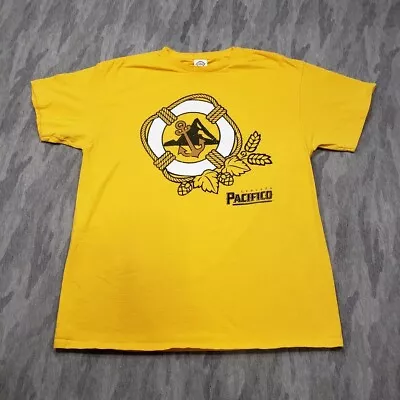 CERVEZA PACIFICO Beer T Shirt Men's Size L Yellow Mexico 1484 • $18.49