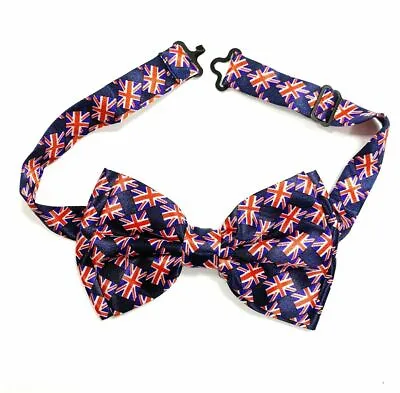 Union Jack Novelty England Flag Brexit Bow Tie Fancy Dress Wedding Tuxedo ClipOn • £3.99