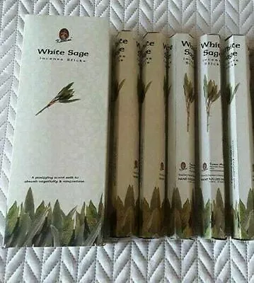 White Sage Incense Sticks X 60 KAMINI Hand Rolled Sticks - Cleansing Hex • $9.95