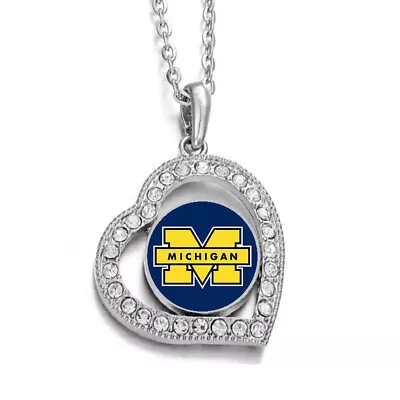 Michigan Wolverines Womens Sterling Silver Link Chain Necklace And Pendant D19 • $21.95